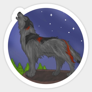 Howling Wolf Sticker